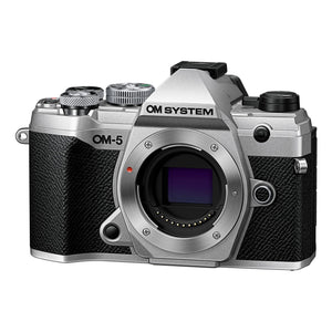 OM System OM-5 Silver Micro Four Thirds System Camera Outdoor Camera Weather Sealed Design 5-Axis Image Stabilization 50MP Handheld High Res Shot Olympus