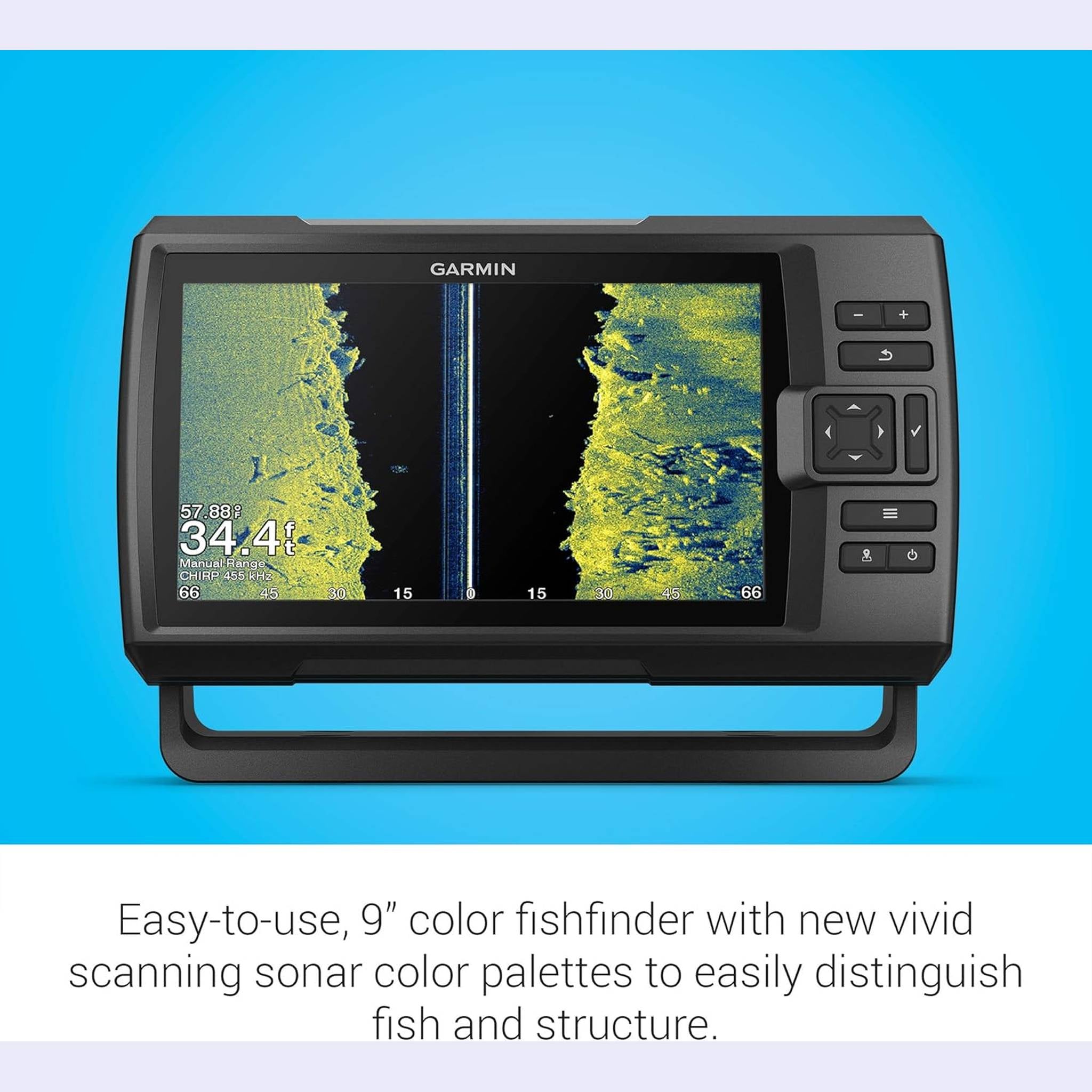 Garmin Striker Vivid 9sv, Easy-to-Use 5-inch Color Fishfinder and Sonar Transducer, Vivid Scanning Sonar Color Palettes, 9 inch 010-02554-00