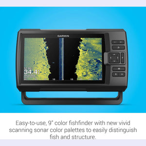 Garmin Striker Vivid 9sv, Easy-to-Use 5-inch Color Fishfinder and Sonar Transducer, Vivid Scanning Sonar Color Palettes, 9 inch 010-02554-00