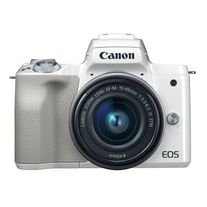 Canon EOS M50 Mirrorless Camera Kit w/ EF-M15-45mm Lens and 4K Video White - Used Canon