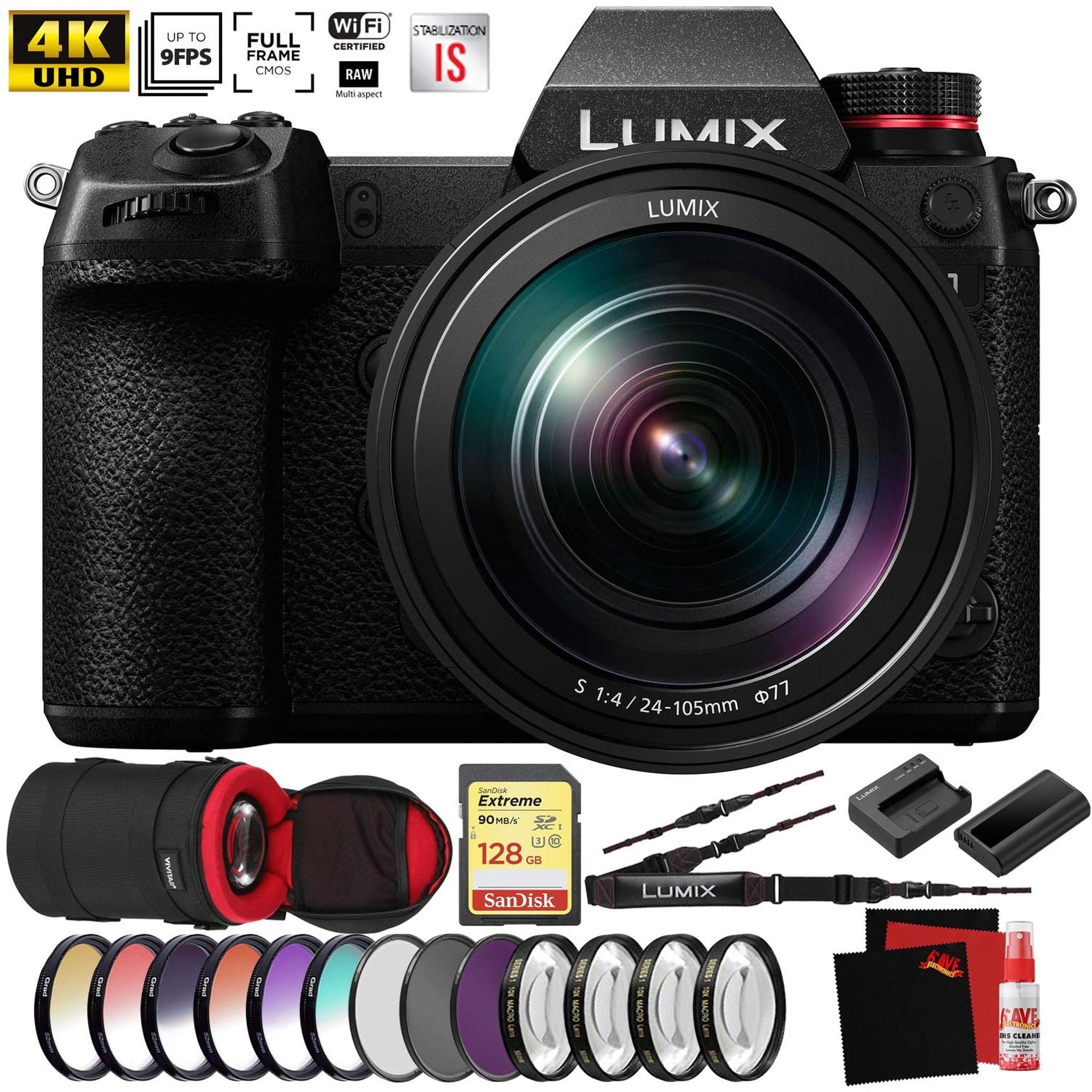 Panasonic Lumix DC-S1 Mirrorless Digital Camera with 24-105mm Lens NEW - Pro Photographer Bundle Panasonic