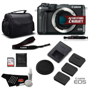 Canon EOS M6 Mirrorless Digital Camera Body Only, Black 1724C001- Professional Bundle - International Version Canon