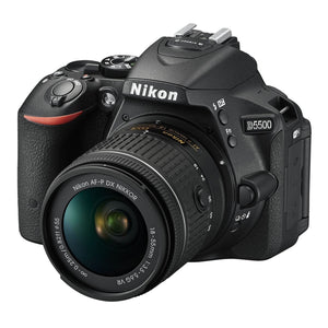 Nikon D5500 Digital SLR Camera - Black 24.2 MP, AF-P 18-55mm VR Lens Kit 3-Inch LCD Screen - International Version No - Used Nikon