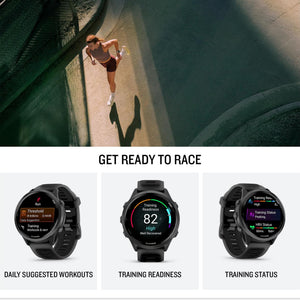 Garmin® Forerunner® 570, 47mm, Advanced GPS Running and Triathlon Smartwatch, AMOLED Display, Training and Recovery Features, Slate Gray Aluminum with Translucent Black/Black Band Garmin