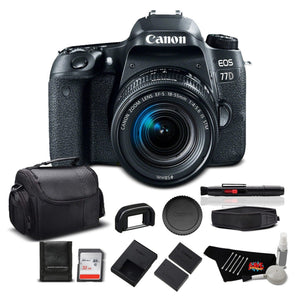 Canon EOS 77D DSLR Camera with 18-55mm Zoom Lens 24.2 MP CMOS - Standard Bundle - International Version Canon