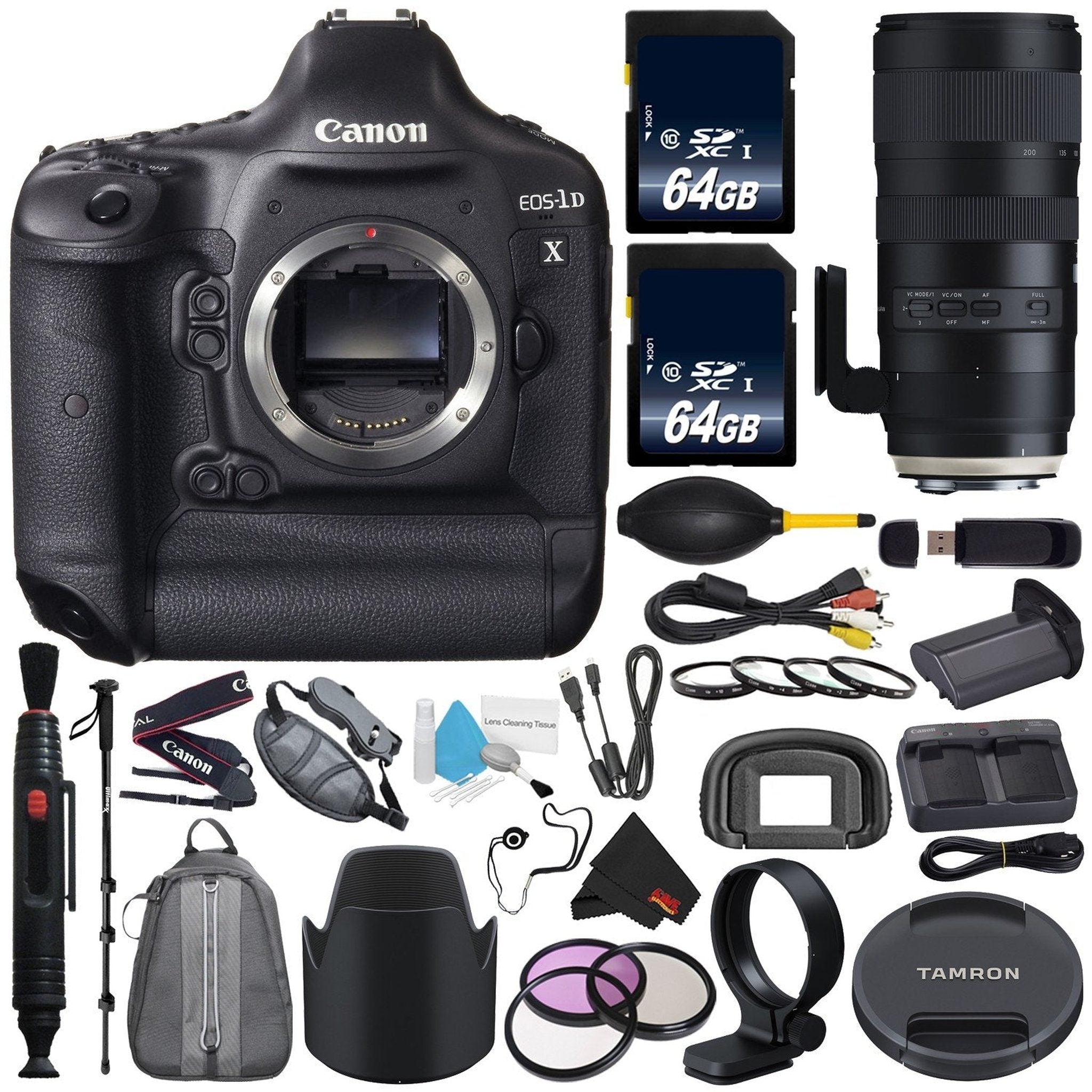 6Ave Canon EOS-1D X DSLR Camera International Version No Warranty + Tamron SP 70-200mm f/2.8 Di VC USD G2 Lens Canon E