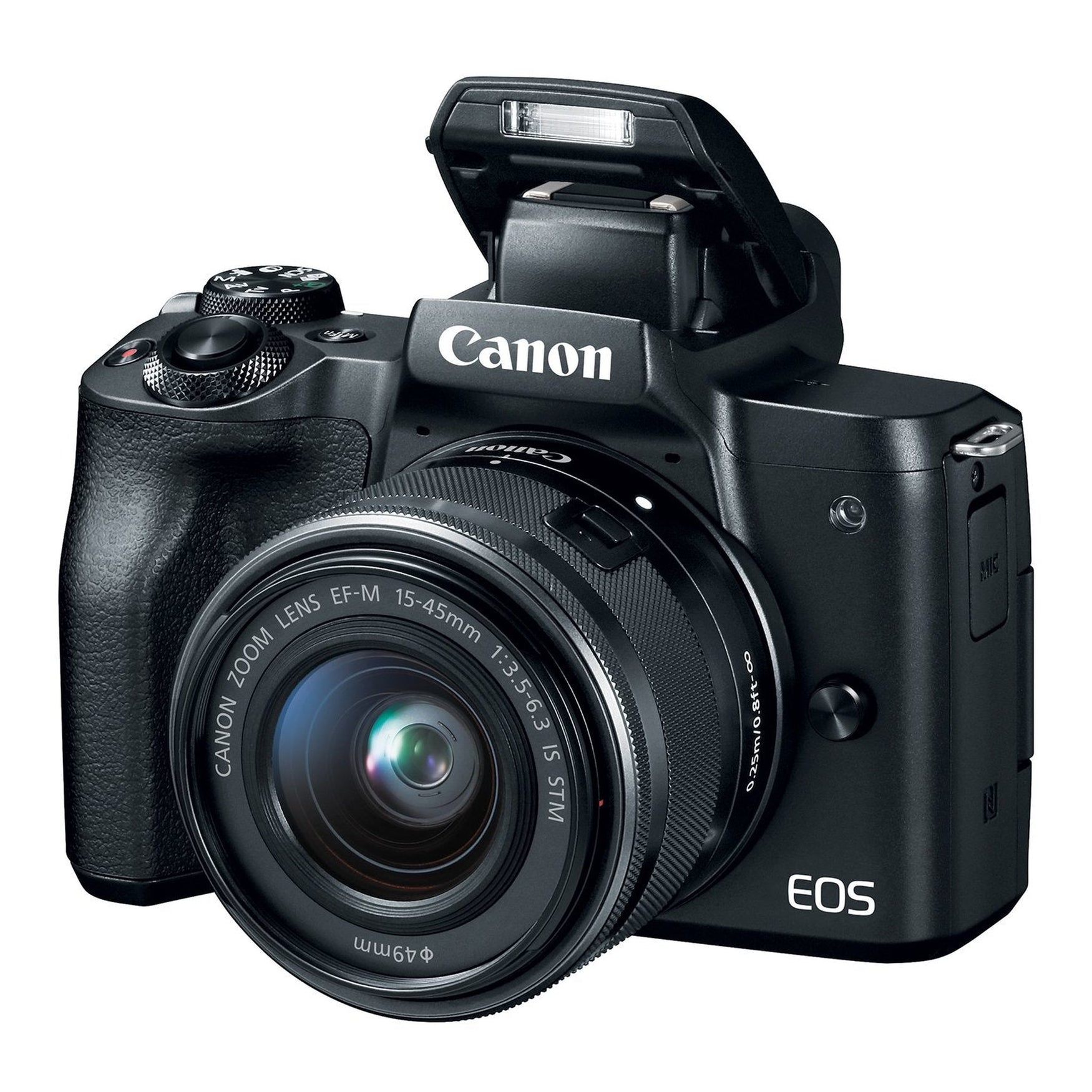 Canon EOS M50 Mirrorless Camera Kit w/EF-M15-45mm (Black) USA Model (Kit Box)