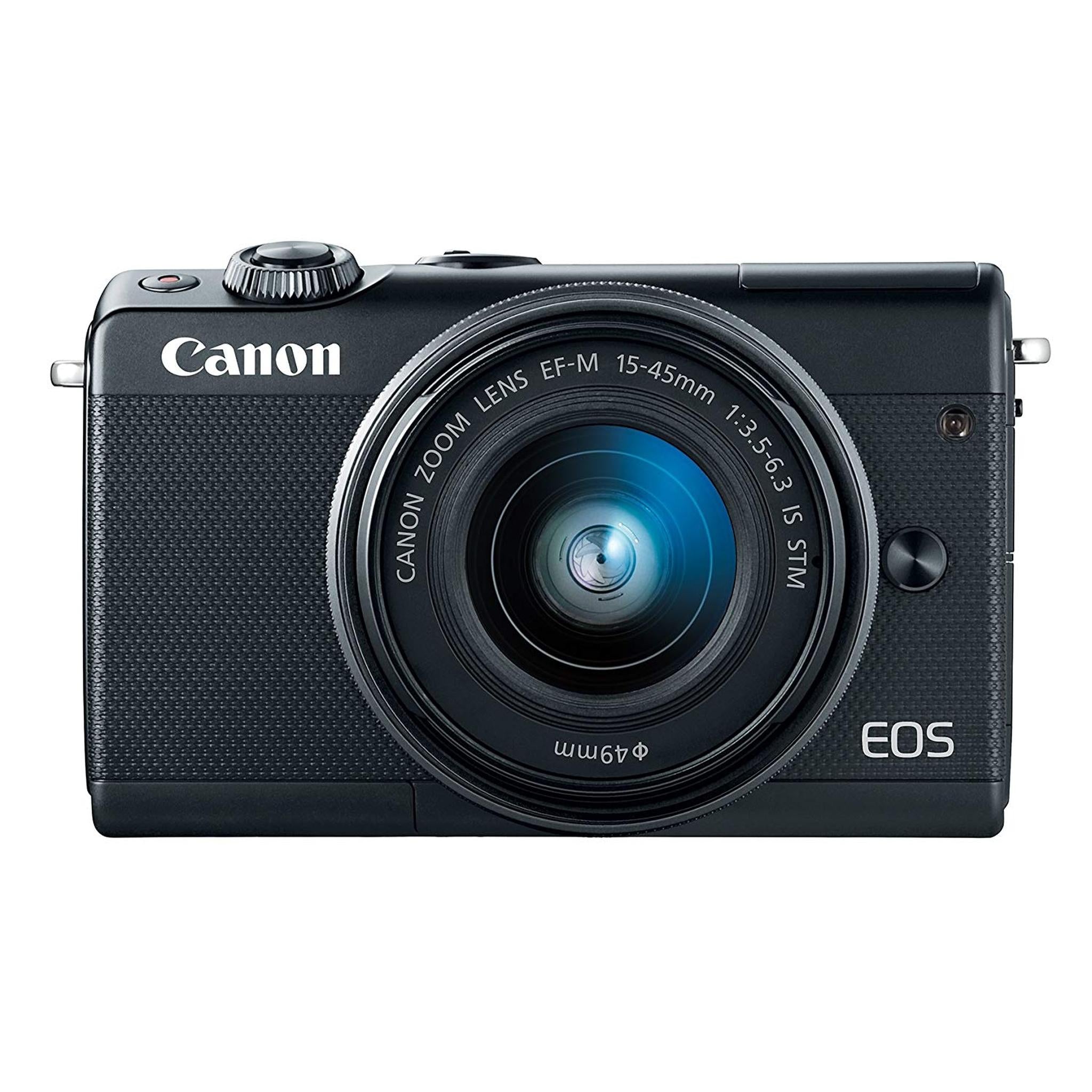 Canon EOS M100 Mirrorless Camera w/ 15-45mm Lens - Wi-Fi, Bluetooth, and NFC Enabled Black International Model