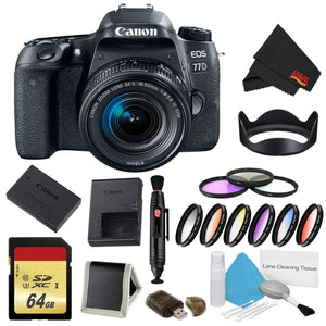 Canon EOS 77D DSLR Camera 18-55mm Lens Bundle w/ 9 Piece Filter & Memory Kit International Model Canon