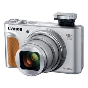 Canon PowerShot SX740 Digital Camera w/40x Optical Zoom & 3 Inch Tilt LCD - 4K VIdeo, Wi-Fi, NFC, Bluetooth Enabled Silver - Used Canon