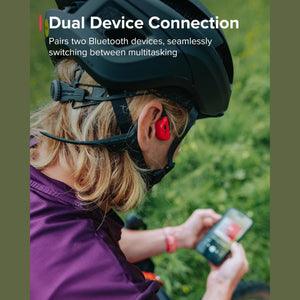 SUUNTO Wing Open-Ear Bone Conduction Headphone, Bluetooth Wireless Sport Headphone w/Head Movement Control, Built-in HD Mic, IP67 Sweatproof, Safety Lights, 10H Playtime & 20H w/Charging Stand, Red SUUNTO