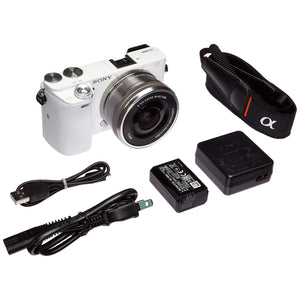 Sony Alpha a6000 Mirrorless Digital Camera with 16-50 mm Lens, 24 MP White Renewed - Reconditioned