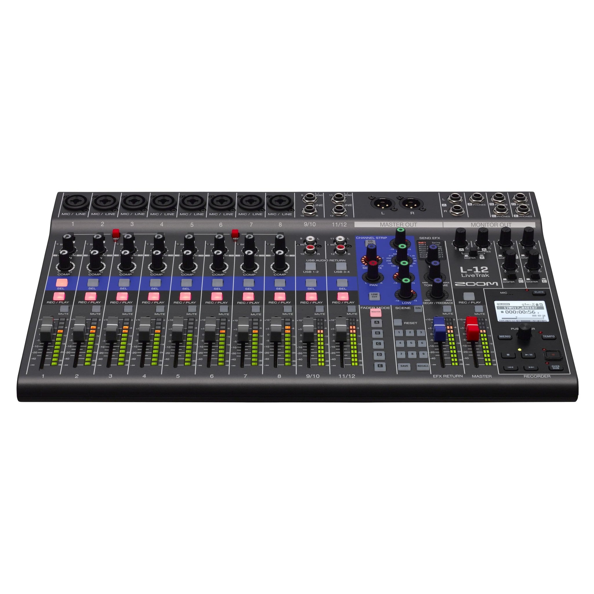 Zoom LiveTrak L-12 Digital Mixer & Multitrack Recorder, for Music, Podcasting, and More, 12-Input/ 14-Channel SD Recorder, 14-in/4-out USB Audio Interface, 5 Powered Headphone Outputs Zoom
