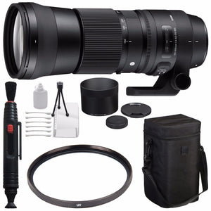 Sigma 150-600mm f/5-6.3 DG OS HSM Contemporary Lens for Nikon F + 95mm UV Filter + Deluxe Cleaning Kit + Lens Cleaning P Sigma