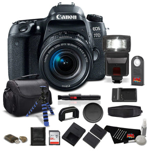 Canon EOS 77D DSLR Camera 18-55mm Zoom Lens 24.2 MP CMOS - Pro Bundle - International Version Canon