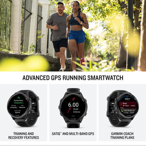 Garmin® Forerunner® 570, 47mm, Advanced GPS Running and Triathlon Smartwatch, AMOLED Display, Training and Recovery Features, Slate Gray Aluminum with Translucent Black/Black Band Garmin