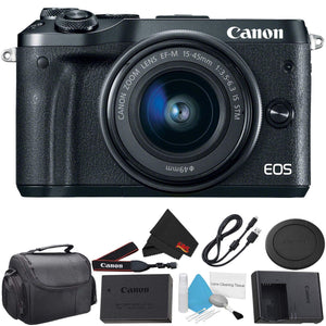 Canon EOS M6 Mirrorless Digital Camera with EF-M 15-45mm f/3.5-6.3 is STM Lens Kit 1724C011 Starter Bundle - Internation Canon