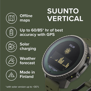 SUUNTO Vertical: Adventure GPS Watch, Large Screen, Offline Maps, Solar Charging SUUNTO