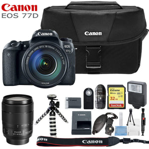 Canon EOS 77D Digital SLR Camera with 18-135mm Lens and Basic Kit International Model Canon