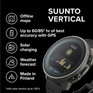 SUUNTO Vertical: Adventure GPS Watch, Large Screen, Offline Maps, Solar Charging SUUNTO