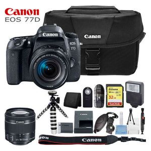 Canon EOS 77D Digital SLR Camera with 18-55mm Lens and Basic Kit International Model - Used Canon