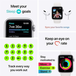 Apple Watch SE GPS, 40mm Space Gray Case + Black Sport Band - Renewed - Reconditioned Apple