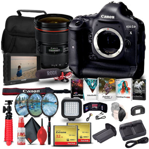 Canon EOS-1D X DSLR Camera Body Only + Canon Lens + Flash Bundle