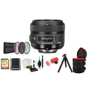 Sigma 30mm f/1.4 DC HSM Art Lens for Nikon F with 128GB Memory Card and Filter Kit SIGMA