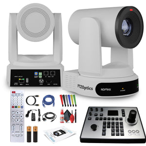 PTZOptics Move 4K PTZ Camera with 30x Zoom White PT30X-4K-WH-G3 + PT-JOY-G4 Controller PTZOptics