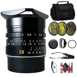Leica M 28mm f/2 Summicron Aspherical - Black + 6Ave Accessory Kit Leica