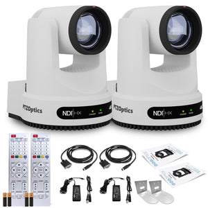 2 x PTZOptics Move 4K PTZ Camera with 12x Optical Zoom White PT12X-4K-WH-G3 + 2 x Wall Mount PTZOptics
