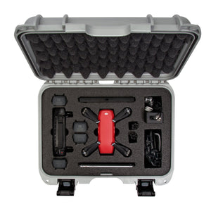 Nanuk 915 Waterproof Hard Drone Case with Custom Foam Insert for DJI Spark Flymore - Silver - Used Nanuk
