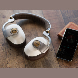 Blue Satellite Premium Wireless Noise-Cancelling Headphones with Audiophile Amp White 7136 - Used Blue