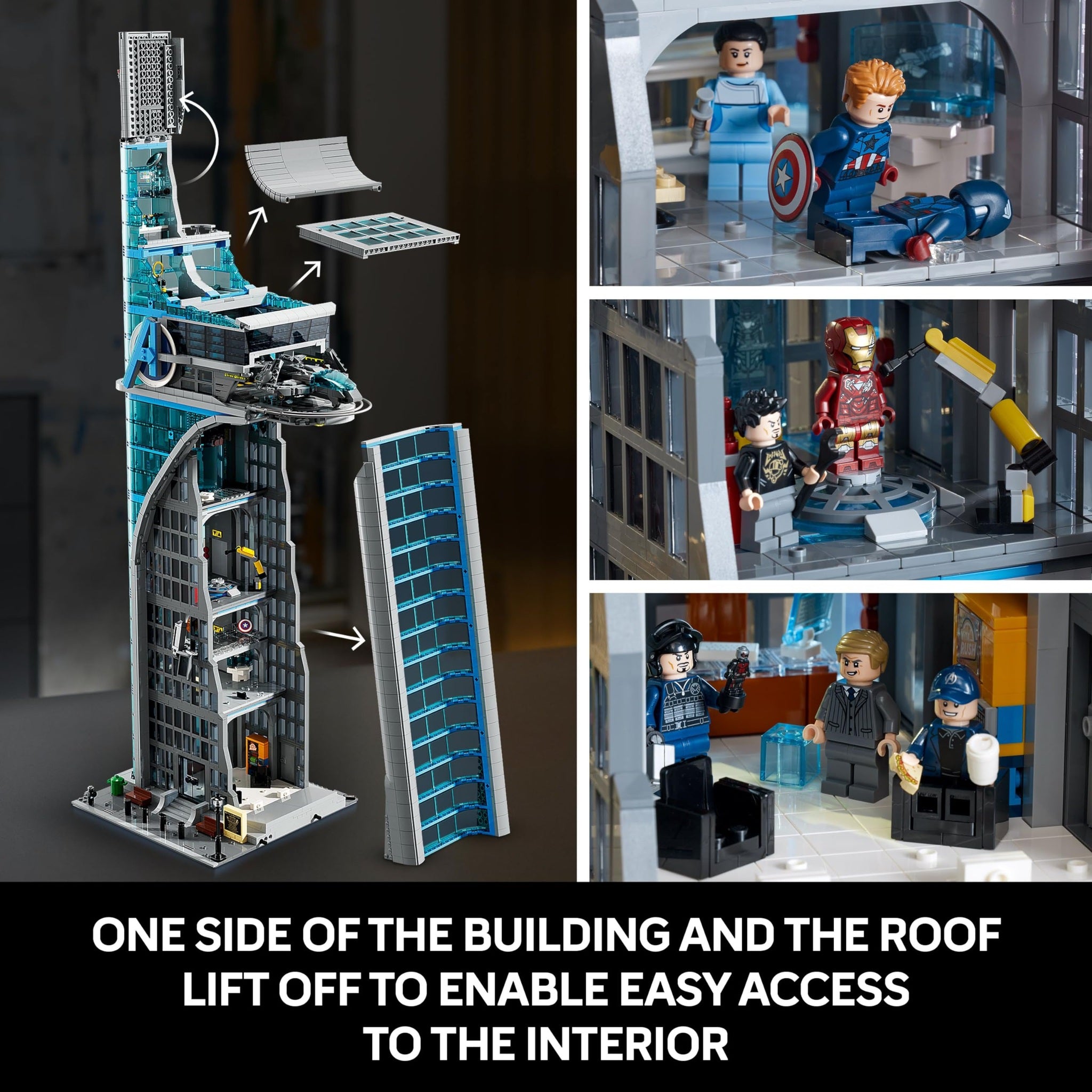 LEGO Marvel Avengers Tower Building Kit, Detailed Recreation of The Iconic HQ Featuring Classic Movie Scenes, 31 Figures and Authentic Accessories, Gift for Marvel Fans and Model-Makers, 76269
