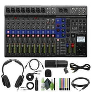 Zoom LiveTrak L-12 Digital Mixer & Multitrack Recorder, for Music, Podcasting, and More, 12-Input/ 14-Channel SD Recorder, 14-in/4-out USB Audio Interface, 5 Powered Headphone Outputs Zoom