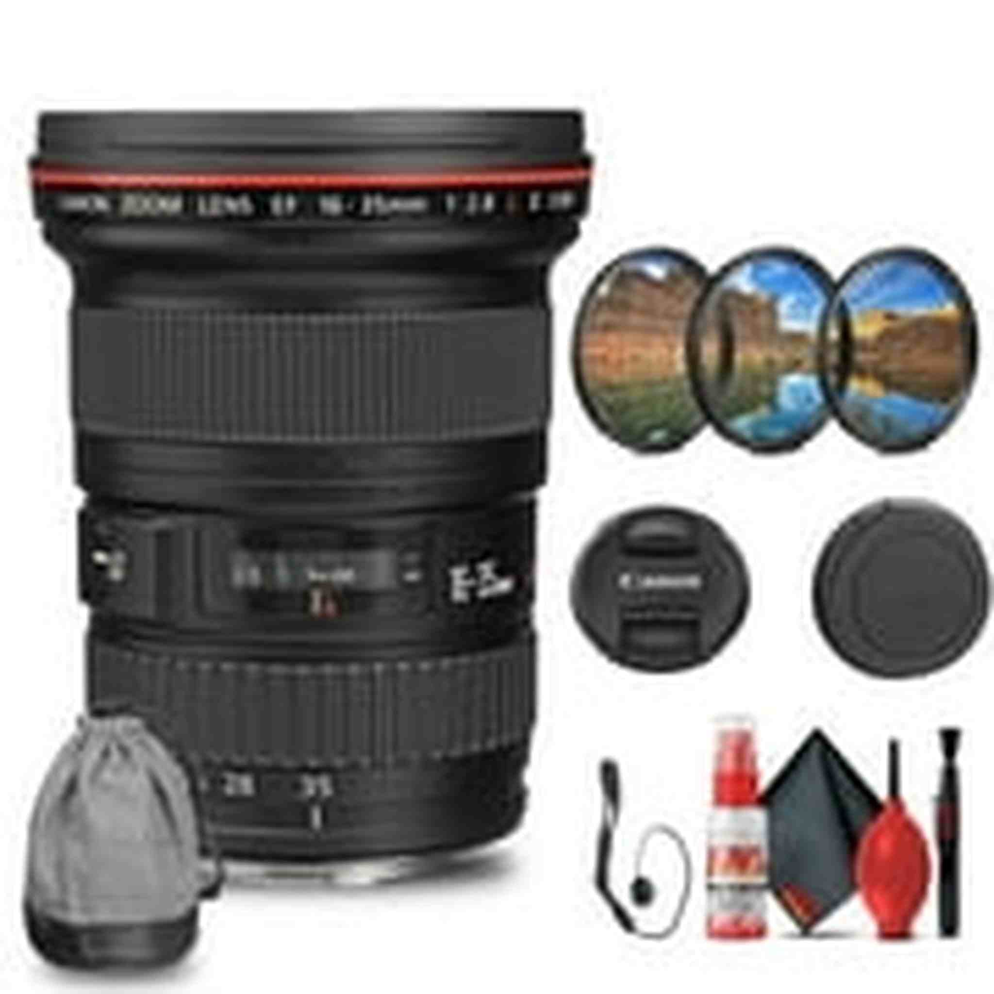 Canon EF 16-35mm f/2.8L II USM Lens with Filter kit + Cleaning Kit + Cap Keeper Canon