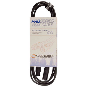 Accu Cable, PRO Series DMX Stage Light Cable, 3 Pin Connection AC3PDMX10PRO 10 FT Accu