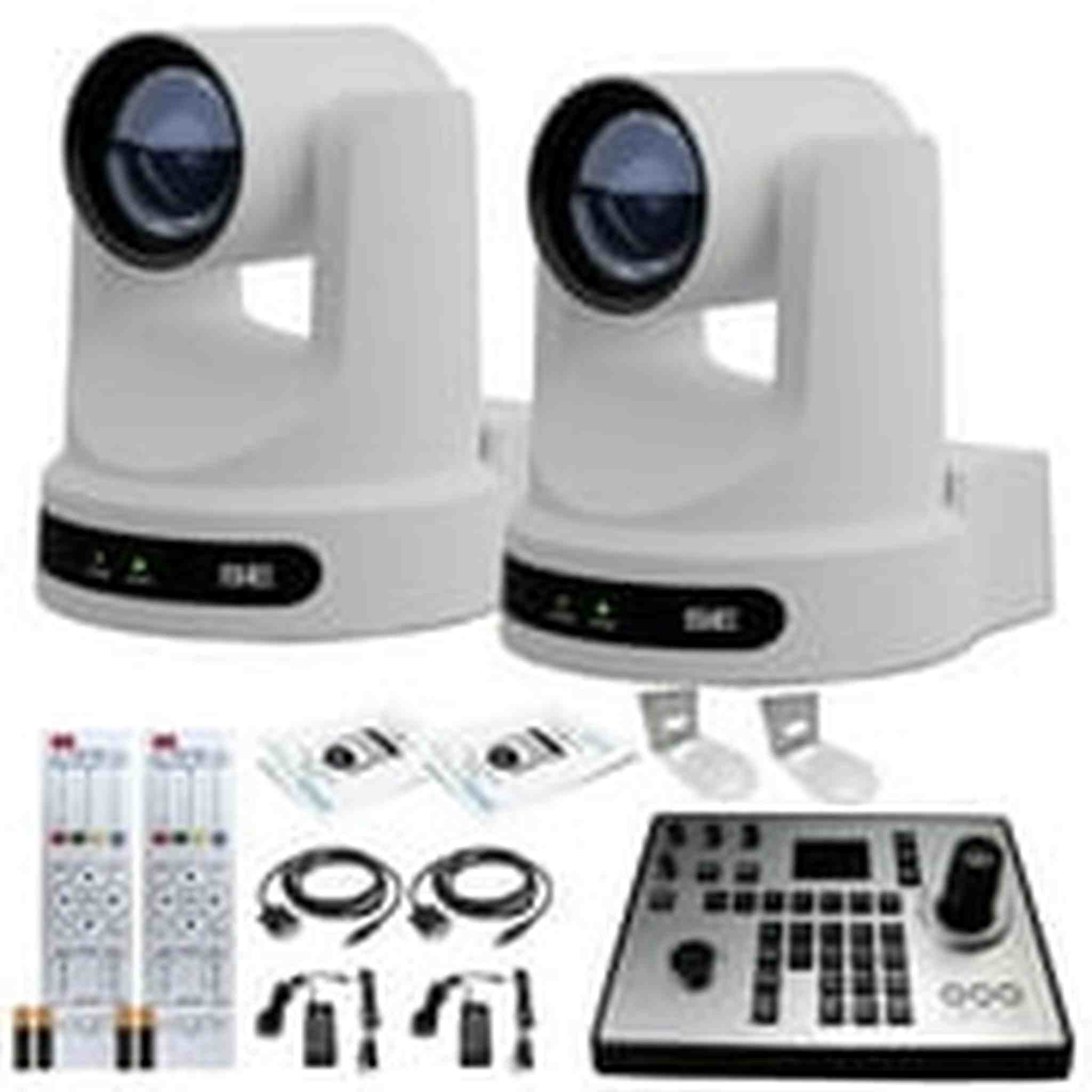 2 x PTZOptics Move SE PTZ Camera with 30x Optical Zoom + PTZOptics PT-JOY-G4 Controller + 2 x Wall Mount PTZOptics