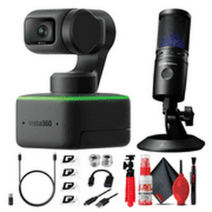 Insta360 Link UHD 4K AI Webcam with AT2020USB-X Microphone, Tripods, and Cleaning Kit Insta360