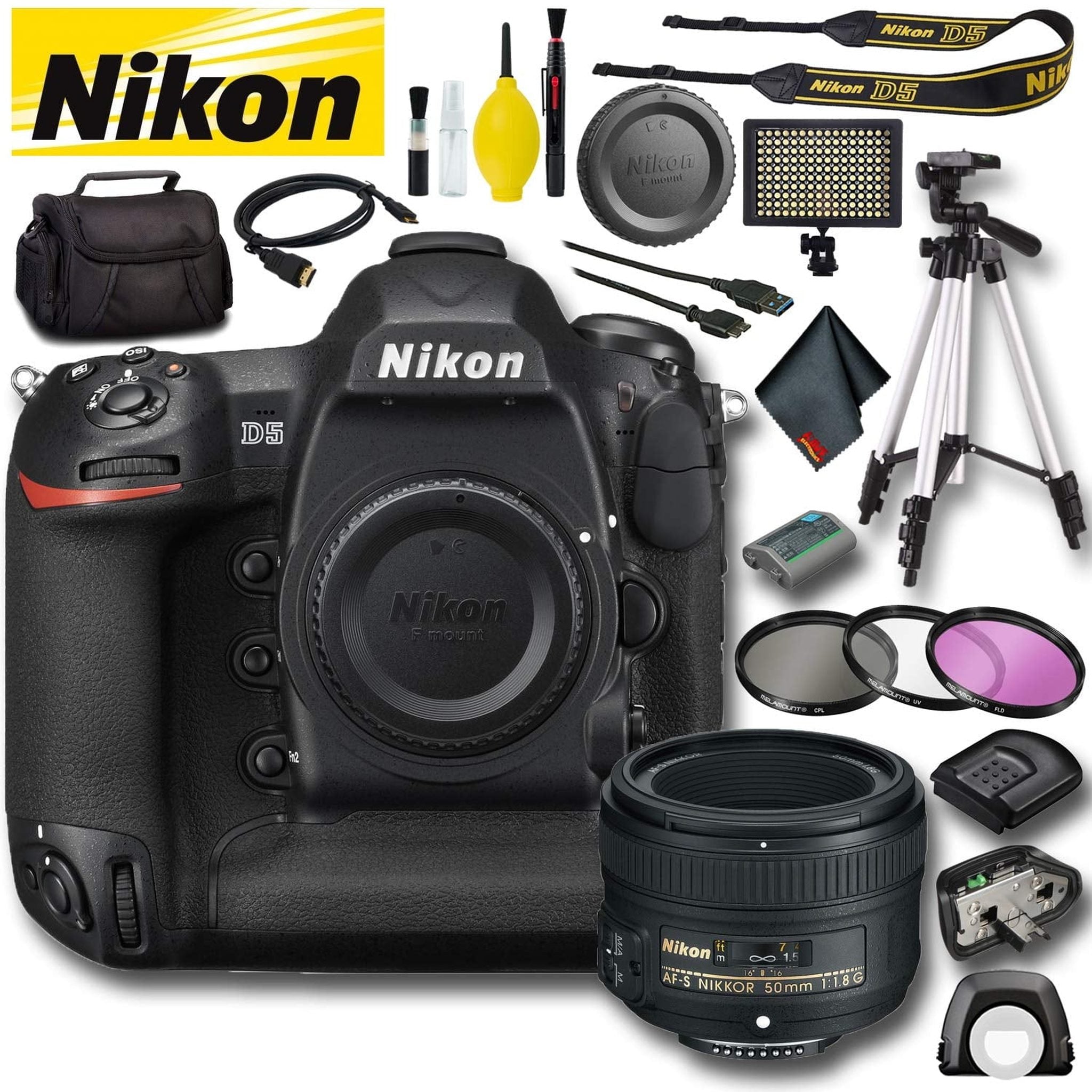 Nikon D5 DSLR Camera Dual XQD Slots International Model Plus Bundle