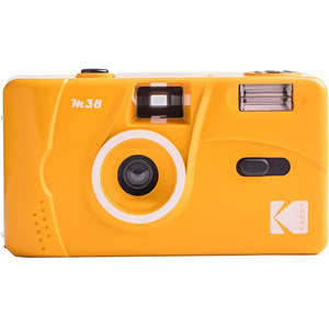 Kodak M38 35mm Film Camera - Focus Free, Powerful Built-in Flash, Easy to Use Yellow Kodak