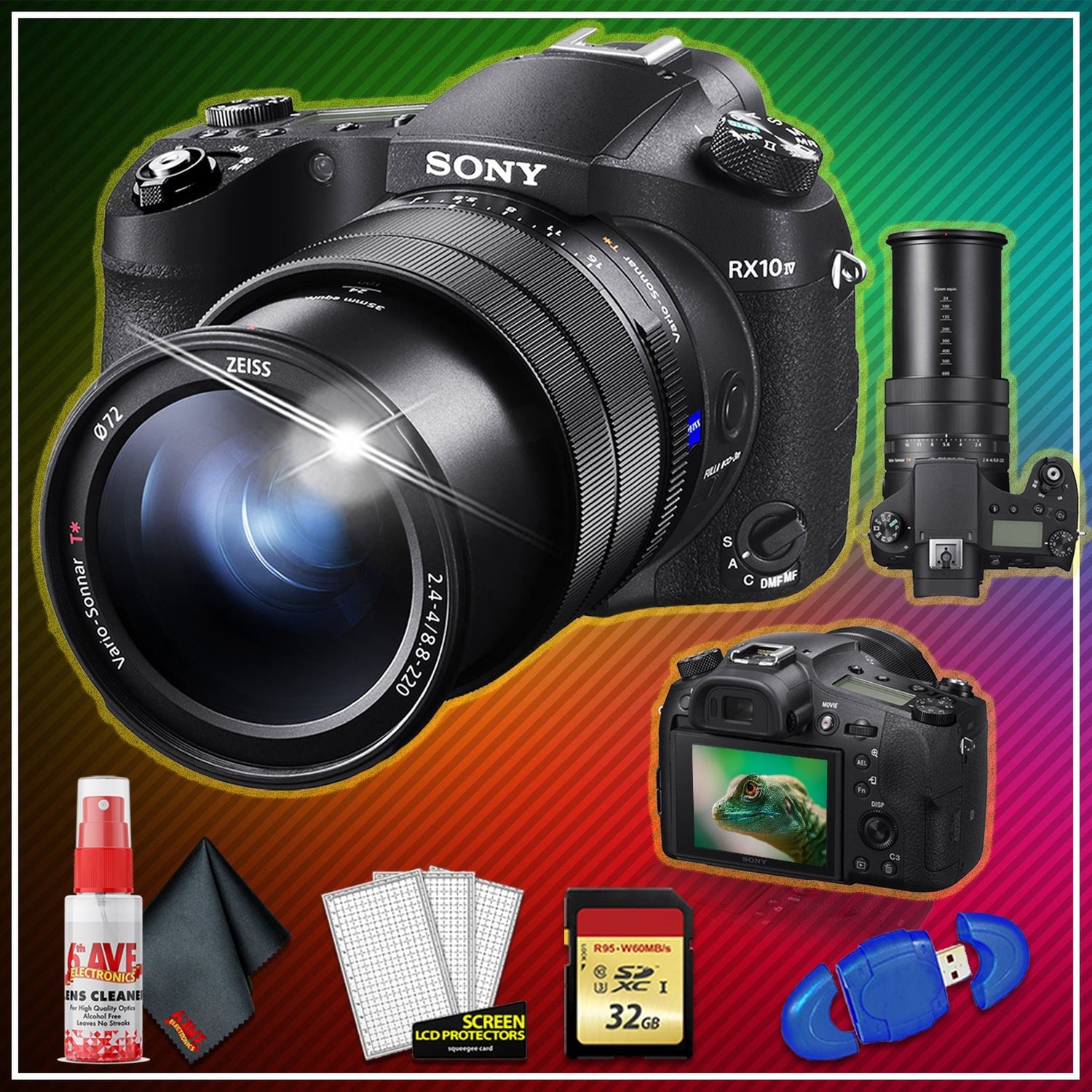Cyber-Shot DSC-RX10 IV Digital Camera with 32 gb Memory Bundle