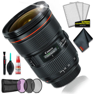 Canon 24-70 f.2.8L II USM 82mm Lens Intl Model + 3pcs UV Lens Filter Kit + Cleaning Kit Canon