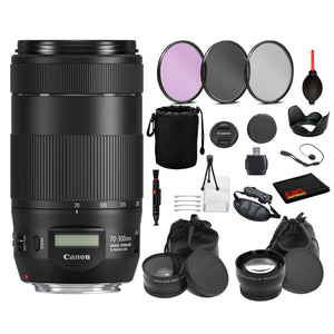Canon EF 70-300mm f/4-5.6 IS II USM Lens 0571C002 Lens with Bundle includes- 3pc Filter Kit + Tulip Lens Hood + More