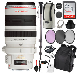 Canon EF 28-300mm f/3.5-5.6L IS USM Lens 9322A002 Essential Bundle Kit for Canon EOS - International Model No Warranty