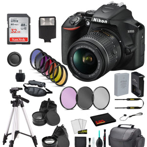 Nikon D3500 DSLR Camera with AF-P 18-55mm VR Lens Bundle SanDisk 32GB SD Card + 9PC Filter + MORE - International Nikon