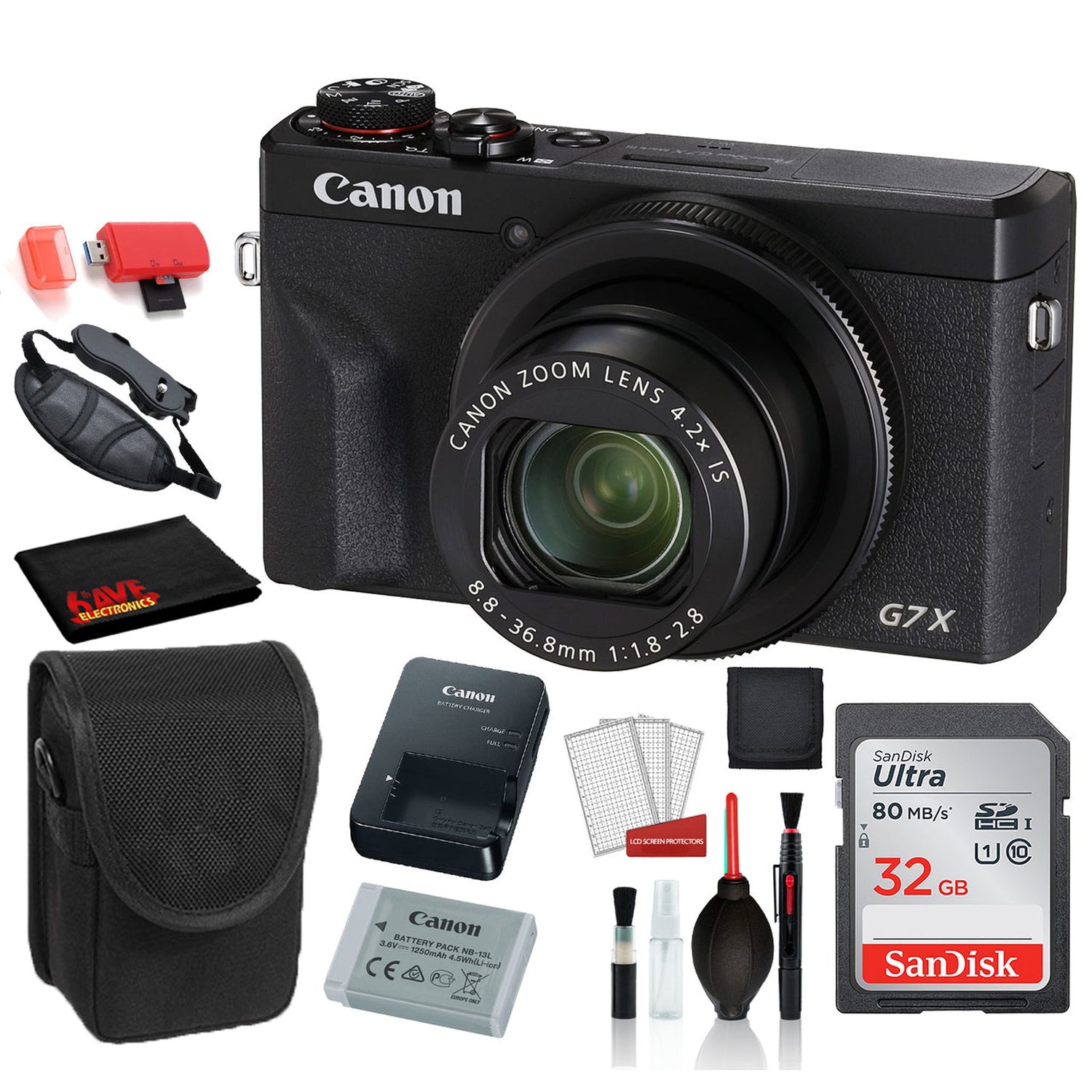 Canon PowerShot G7 X Mark III Digital Camera with �SanDisk 32gb SD card + Camera Case + 12� Tripod + MORE