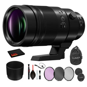 Panasonic Leica DG Elmarit 200mm f/2.8 POWER O.I.S. Lens with Bundle: 3PC Filter Kit + Deluxe Lens Cleaning Kit + More Panasonic