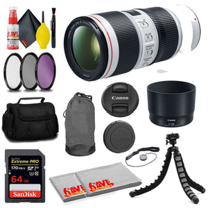 Canon EF 70-200mm f/4L IS II USM Lens + SanDisk 64GB Card + MORE Canon