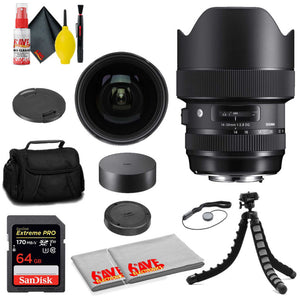 Sigma 14-24mm f/2.8 DG HSM Art Lens for Canon EF + SanDisk 64GB Card + MORE Sigma